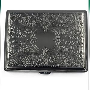 NEW! Vintage Style Embossed Metal Cigarette Case Business Card Holder
